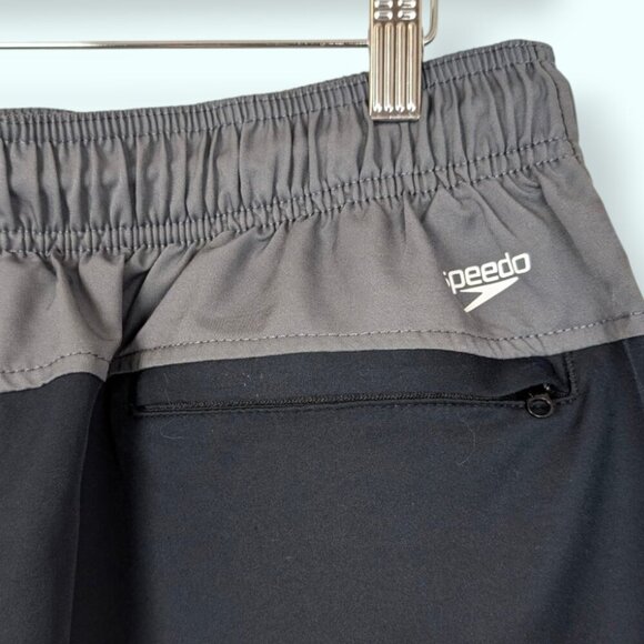 (2/$20) Speedo Black & Grey Swim Trunks - Picture 3 of 6